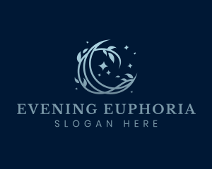 Twilight Evening Moon Plant logo design