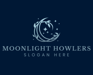 Twilight Evening Moon Plant logo design