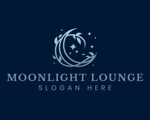 Twilight Evening Moon Plant logo design