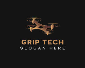 Quadcopter Drone Tech logo design