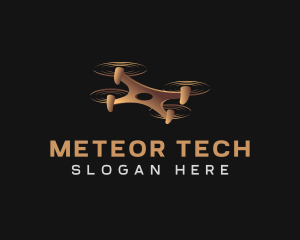 Quadcopter Drone Tech logo design