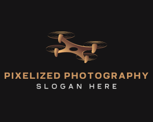 Quadcopter Drone Tech logo design