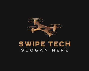 Quadcopter Drone Tech logo design