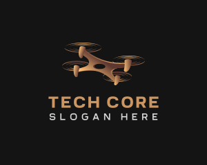 Quadcopter Drone Tech logo design