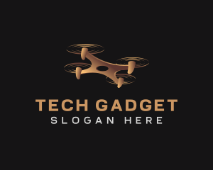 Quadcopter Drone Tech logo design