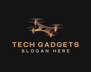 Quadcopter Drone Tech logo design