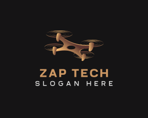 Quadcopter Drone Tech logo design