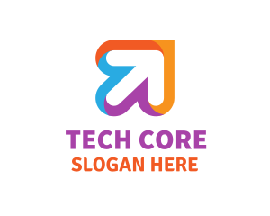 Colorful Tech Arrow logo design