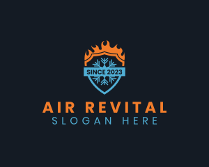 Heating Cooling Shield  logo design