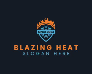 Heating Cooling Shield  logo design