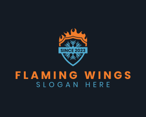 Heating Cooling Shield  logo design