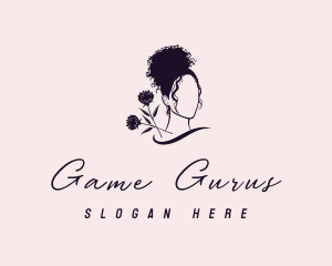 Floral Curly Hair Logo