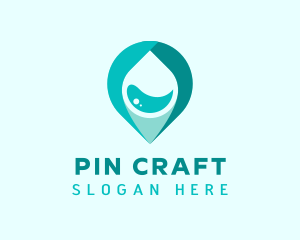 Water Location Pin  logo design