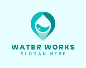 Water Location Pin  logo design