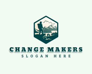 Nature Mountain Hiker logo design