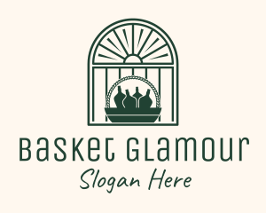 Window Bottle Basket logo design