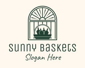 Window Bottle Basket logo design