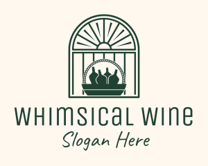 Window Bottle Basket logo design