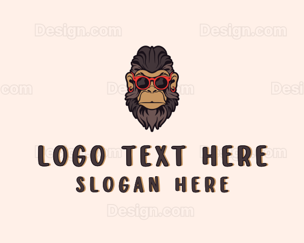 Hipster Sunglasses Monkey Logo