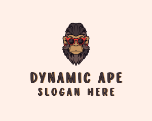 Hipster Sunglasses Monkey logo design