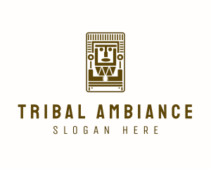 Tribal Mayan Mask logo design