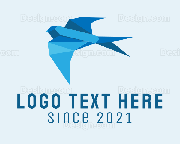 Blue Sparrow Origami Logo