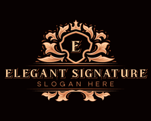 Luxury Crown Leaf logo design