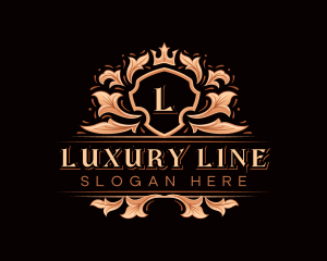 Luxury Crown Leaf logo design