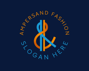 Ampersand Line Knot logo design