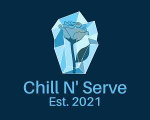 Frozen Rose Flower logo