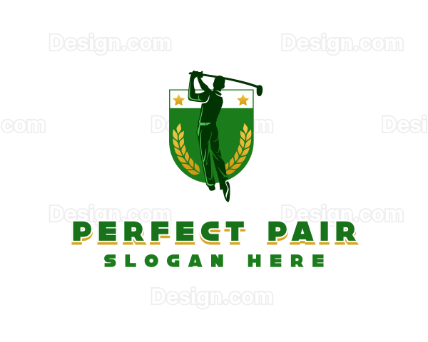 Golfer Wreath Tournament Logo