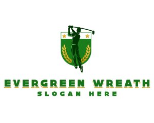 Golfer Wreath Tournament logo design