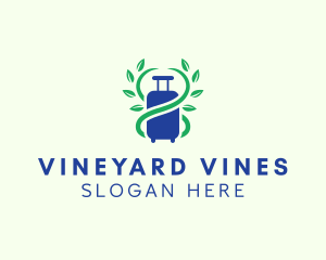 Leaf Vine Luggage Travel logo design