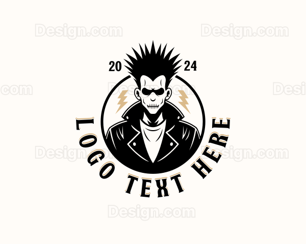 Punk Rockstar Man Logo