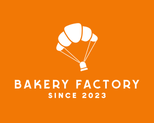 Croissant Bakery Parachute  logo design