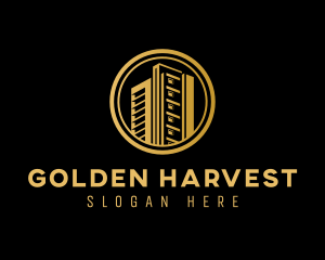 Golden Building Real Estate logo design