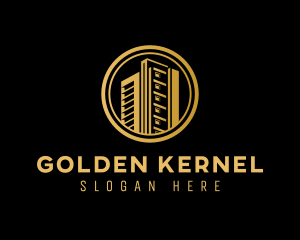 Golden Building Real Estate logo design