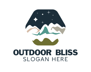 Mountain Scenery Camping  logo design