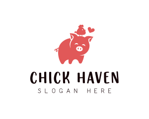 Farm Animal Pig Chick logo