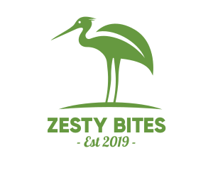 Green Leaf Stork logo design