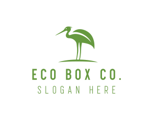 Green Eco Stork logo design