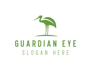 Green Eco Stork logo design