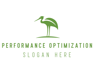 Green Eco Stork logo design