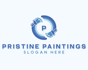 Paintbrush Renovation Paint logo design