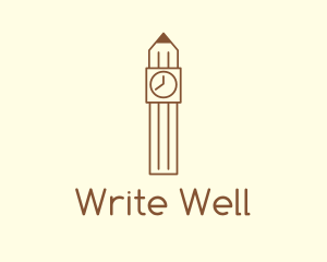 Pencil Clock Tower logo