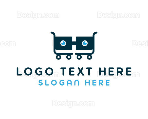 Eyeglasses Shopping Cart Logo