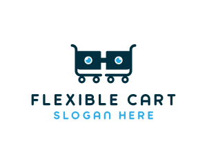 Eyeglasses Shopping Cart logo design