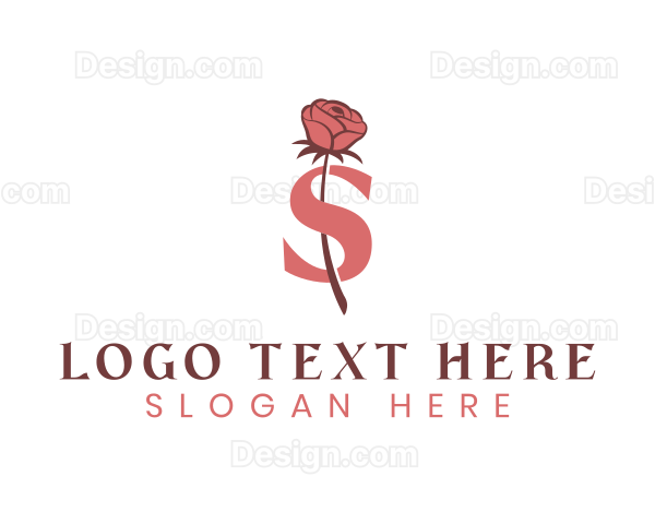 Floral Rose Letter S Logo