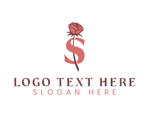 Floral Rose Letter S Logo