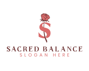 Floral Rose Letter S logo design